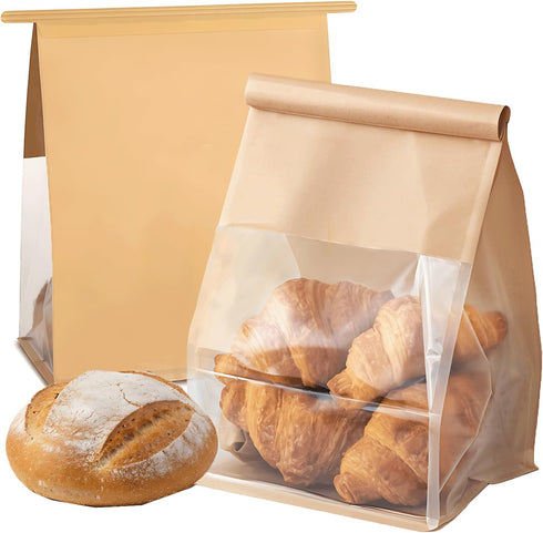 Roppolo 50 Pcs Bread Bags for Homemade Breads with Window, 6.3 x 5.1