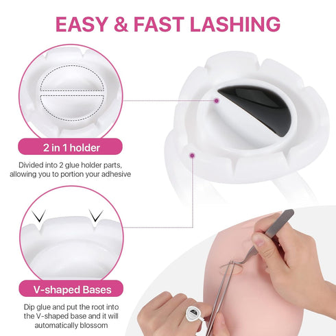 Lash Extension Supplies Glue Rings for Eyelash Extensions, 100PCS Lash Glue Rings, Eyelash Glue Holder