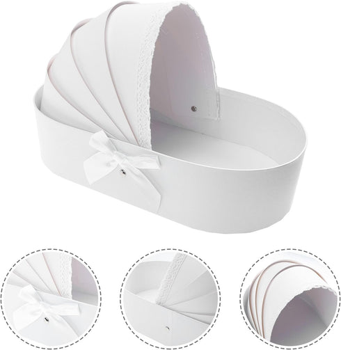 Packing, Packaging Cabilock Shower Floral Arrangement Box with Fresh Flower White Paper Wrapping Box for Newborn