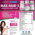 Maximum Slim Max Hair-3 Advanced Hair Growth Formula for Longer, Stronger Hair - Biotin, Keratin, Bamboo