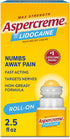 Aspercreme Odor Free Max Strength Lidocaine Pain Relief Liquid - Roll-On No Mess Applicator, 2.5 oz