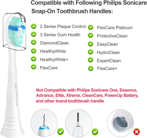 Replacement Toothbrush Heads Compatible with Philips Sonicare Electric Toothbrush, 10 Pack Refills