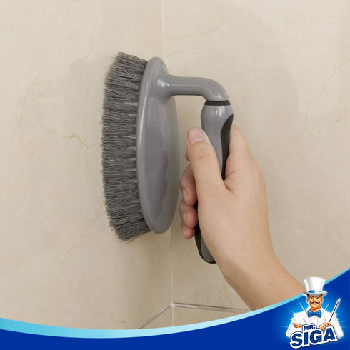 MR.SIGA Heavy Duty Scrub Brush - 2-Pack Cleaning Brush with Comfortable Grip for Bathroom, Shower, Sink, Floor