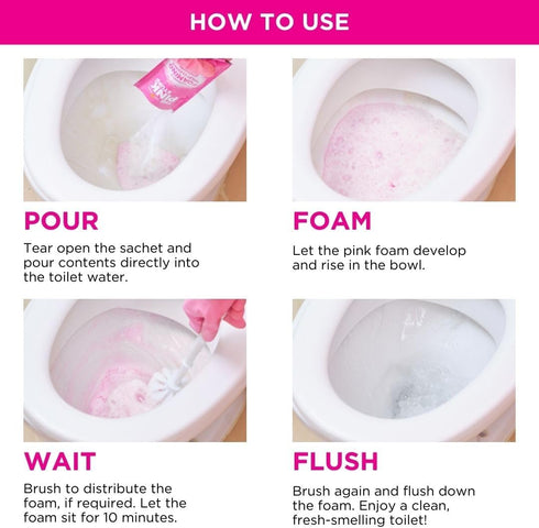 Stardrops The Pink Stuff Miracle Power Foaming Toilet Cleaner Self-Activating Formula for Deep Cleaning, Stain Removal