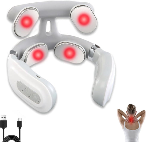 wfofmo Vibrating Neck Massager with 6 Vibration Modes & 15 Intensity Levels,Promote Muscle