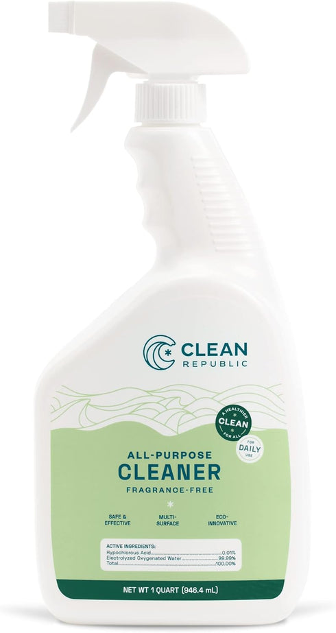 All Purpose Cleaner - ALL NATURAL Cleaner, Safe for People, Pets, and Plants - Cleaning Supplies for All Areas of Home - Bleach Free and Fragrance-Free, Freshens Air & Removes Odor, 32oz - 4 Pack