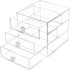 Makeup Drawer Organizer Box with 3 Drawers - Acrylic Cosmetic Display Case for Vanity Storage