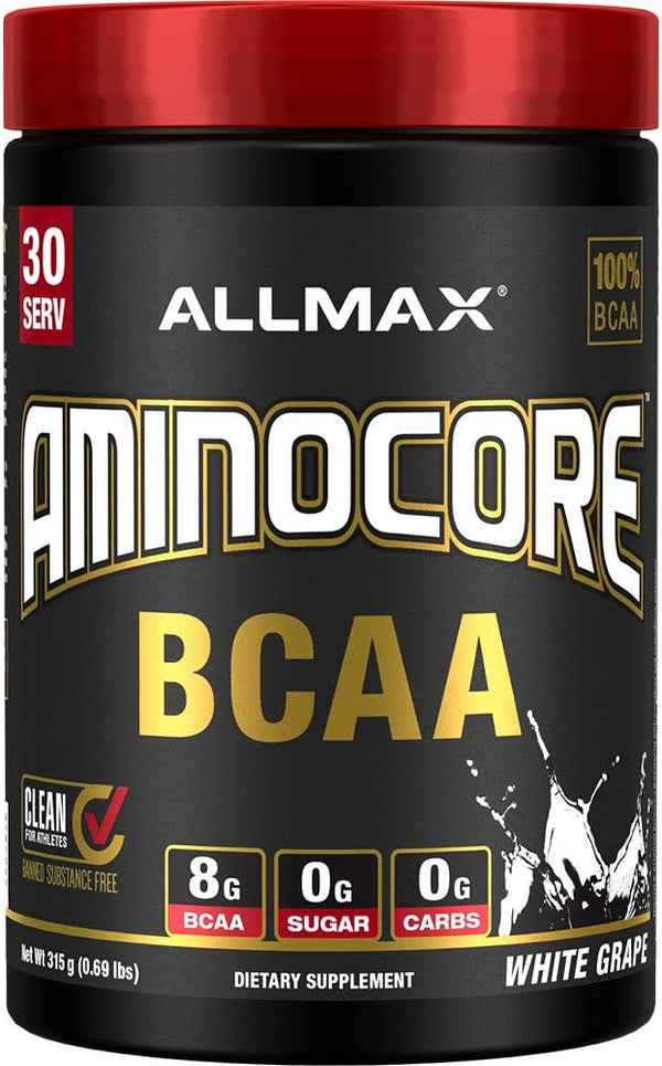 ALLMAX Nutrition AMINOCORE BCAA Powder, 8.18 Grams Amino Acids, Intra and Post Workout Recovery Drink, Gluten Free,