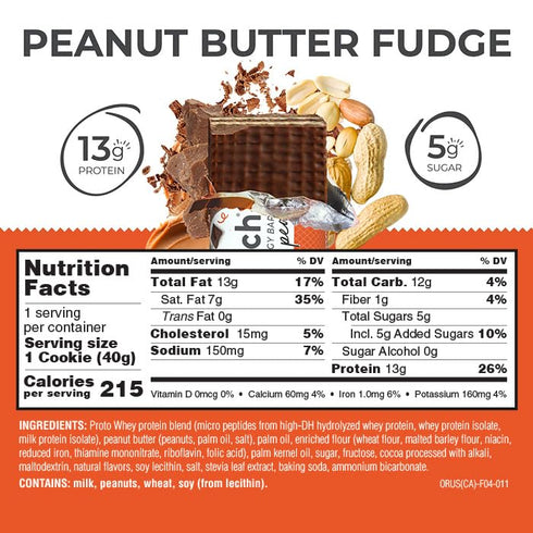 Power Crunch Protein Wafer Bars, Peanut Butter Fudge, 1.4 Ounce (12 Count)