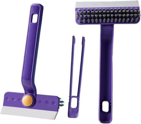 Oiyaku Lightweight Scraper Cleaning Brush with Hard Bristles and Built-in Garbage Holder, Multi-Surface