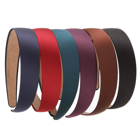 LONEEDY 6 Hard Headbands - 1 Inch Wide Non-slip Ribbon Hairband for Women, 6 PCS in Deep Color