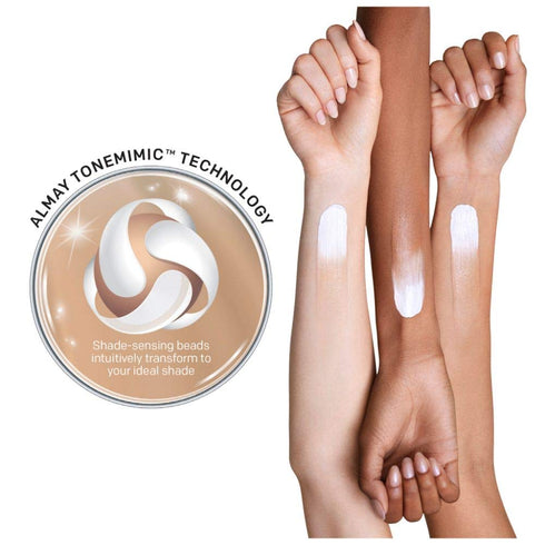 Almay Skintone Matching Foundation, Smart Shade Face Makeup, Hypoallergenic, Oil Free with SPF 15, 300 Straight Up