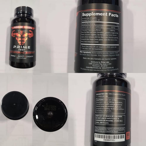 Prime Labs Men's Testosterone Booster, 2 Pack, Stamina, Endurance, & Strength Booster, 120 Caplets