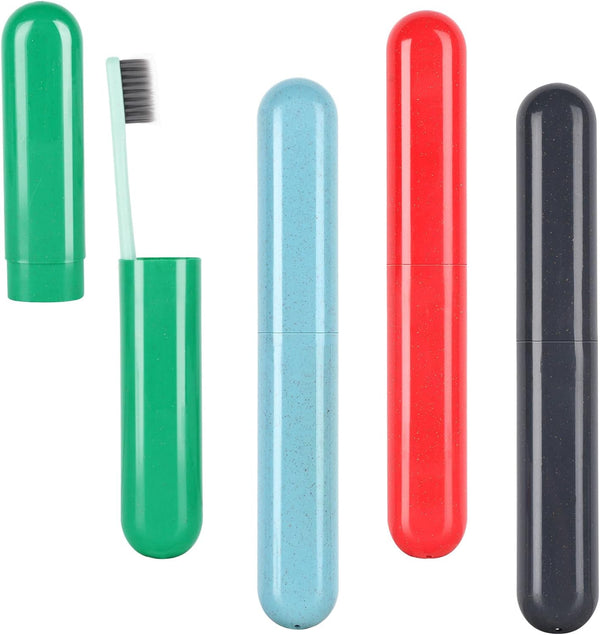 4 Pack Travel Toothbrush Cases, Portable Toothbrush Holder Container for Bathroom, School, Home, Camping