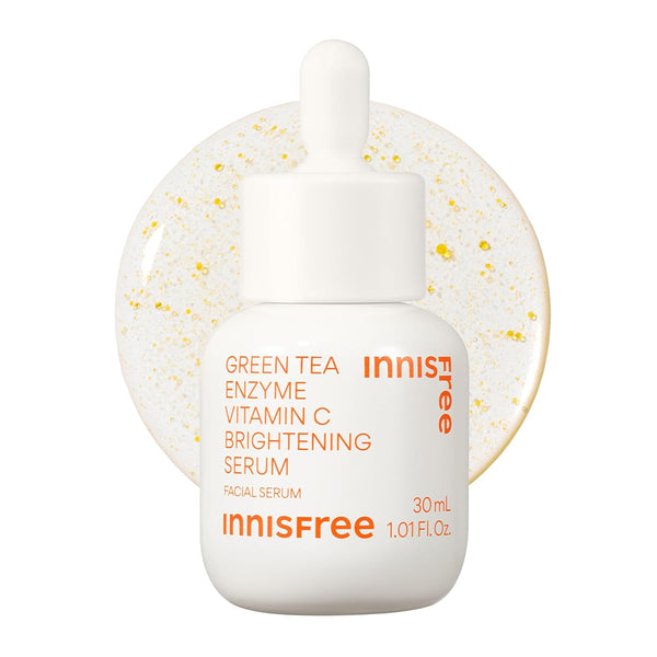 innisfree Green Tea Enzyme Vitamin C Brightening Serum for Dark Spot Fading, Korean Face Serum