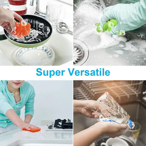 3PCS OstWony Silicone Dish Sponges, Super Food-Grade Multi-Purpose Kitchen Gadgets