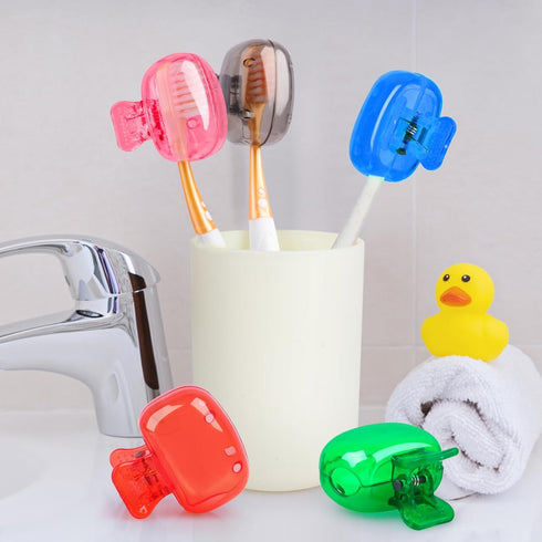 5 Pack Travel Toothbrush Head Covers, Protective Plastic Clip for Toothbrushes, Household Travel, Camping, Bathroom Use
