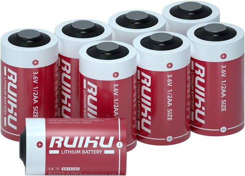 8 Pack ER14250 LS14250 3.6V Lithium Battery, 1/2AA Size 1200mAh, Non-Rechargeable (ER14250-8 Count)