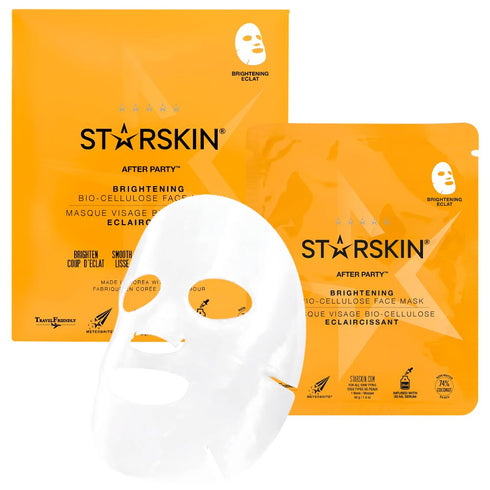 STARSKIN After Party - Premium Korean Skincare Bio-Cellulose Facial Mask with Fermented Coconut Juice - 1 Mask