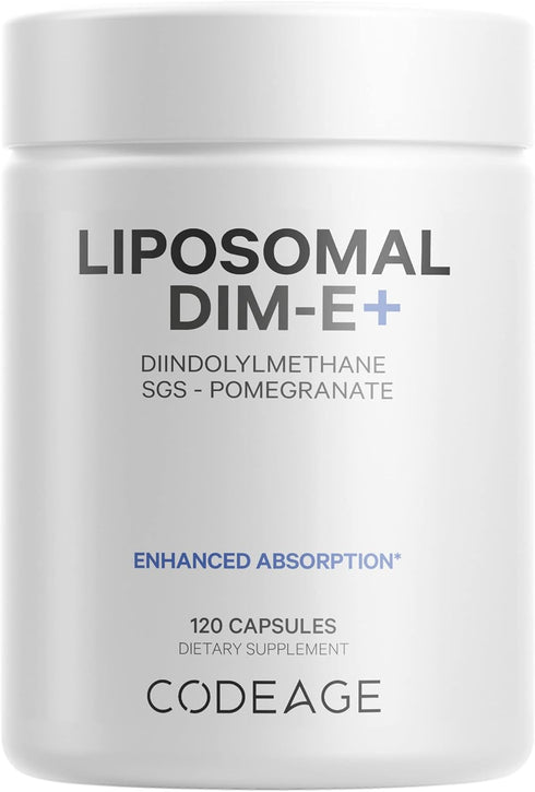 Codeage Liposomal DIM Supplement, 4 Months Supply of DIM Vitamins & Tocopherols - Gluten-Free - 120 Capsules