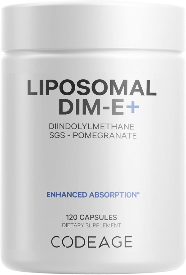 Codeage Liposomal DIM Supplement, 4 Months Supply of DIM Vitamins & Tocopherols - Gluten-Free - 120 Capsules