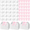 Jaloro 60 Pcs Bow Treat Boxes White Treat Gift Boxes with Satin Ribbon,