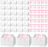 Jaloro 60 Pcs Bow Treat Boxes White Treat Gift Boxes with Satin Ribbon,