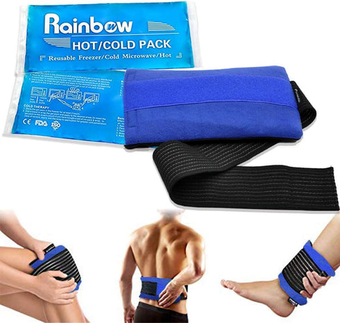Reusable Hot and Cold Packs for Injuries, 2 Flexible Gel Ice Packs for Joint Pain, Muscle Soreness, and Headaches