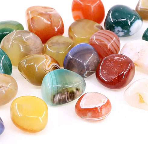 Swpeet 1 Pound Marine Multicolor Agate Bulk Stone, Large Crushed Gemstone Chips 0.75-1" for Jewelry Making