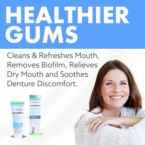 Dr. B Dental Solutions Cleanadent Denture and Gum Toothpaste, ADA Accepted, 4 oz, 2 Pack