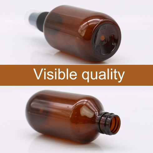 SYNTECSO 12 Pack 2oz Amber Plastic Spray Bottles, Fine Mist Spray Bottles for Essential Oils & Cleaning