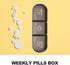 SHINYPASING 21 Portable Pill Organizer Medicine Box Compartments Weekly Medicine Storage Black Case Vitamin Organizer