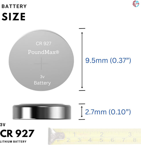 PoundMax 927 3v Pack 5 Count CR Batteries Lithium Button Cell Battery Combo
