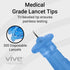 Vive Easy-Twist Lancets for Diabetes Blood Sugar Extraction Testing, 300 Count - 30 Gauge Single Use Disposable Finger Pricker Needle Pen for Glucose Monitoring Devices - Diabetic Medical Safety