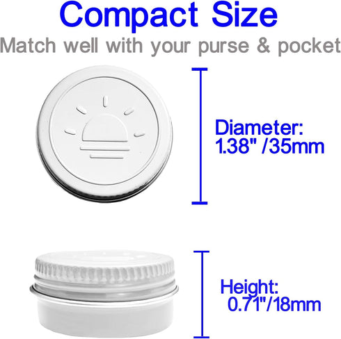 Extra Small Single Pill Box for Purse, 3 Pack Aluminum Screw Top Container, Portable Waterproof Pill Case for Vitamins,