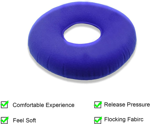 Inflatable Hemorrhoid Pillow with Pump, Butt Pillow for Tailbone Pain Relief, Coccyx Seat Cushion (Blue)