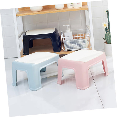 BESPORTBLE Plastic Stool Lightweight Footstool for Small Portable Footrest Sky-Blue Shock-Resistant Load-Bearing