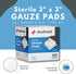 Dealmed 3’’ x 3’’ Sterile Gauze Pads, 100 Count, Disposable and Individually Wrapped for First Aid