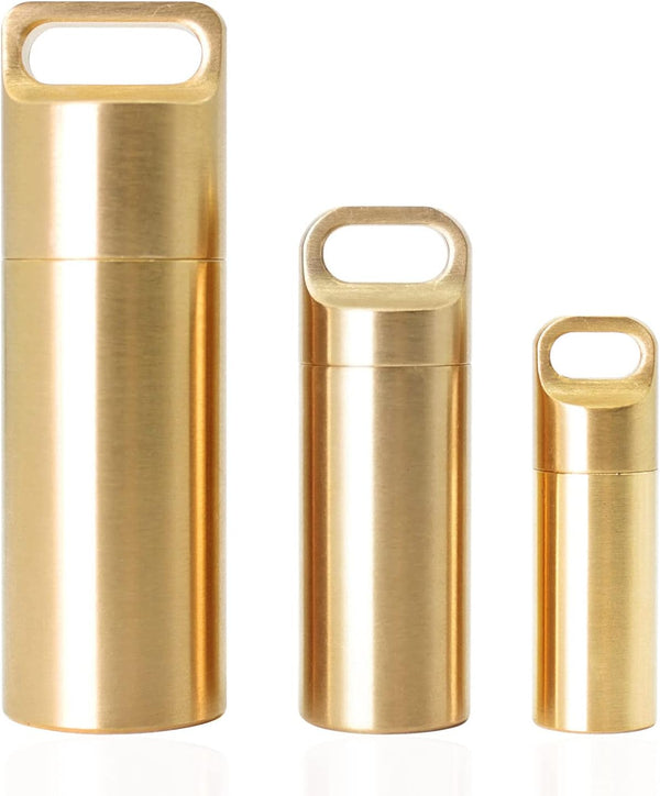 3 Air-Tight EDC Accessory Case, Pill Fob Capsule Keychain, Waterproof Match Case, Battery Holder, Outdoor Survival
