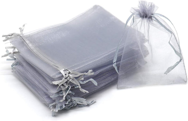 100Pcs Organza Bags with Drawstring, 4x6 Inches Small Mesh Jewelry Candy Pouches for Wedding Party Christmas Favor