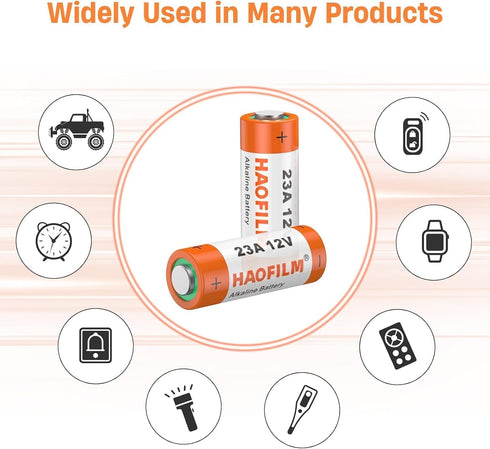 HAOFILM 23A 12V (5 Pack) 3-Year Pack Alkaline Batteries - Long Lasting Power, Shelf Life | Bulk Value for Car Remotes