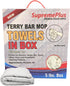 Premium White Terry Bar Mop Towels - 100% Cotton Cleaning Rags, 14x17 Inch for Home, Restaurant, and Commercial Use
