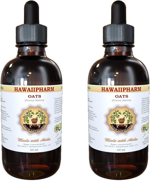 Hawaii Pharm Oat Straw, (Avena Sativa) Oatstraw Liquid Extract, Tincture, Herbal Supplement, Made in