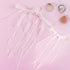 Lace Hair Bow with Long Tail Coquette Bows - Elegant White Ribbon Hair Accessory for Women (A Pair)