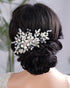 Silver Flower Rhinestones Beads Hair Comb | Wedding Bridal Hair Piece | Hair Styling Jewelry for Women Girls | Prom