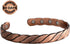 Pure Copper Twisted Magnetic Cuff Bracelet for Men Women, 8 Magnets 3500 Gauss