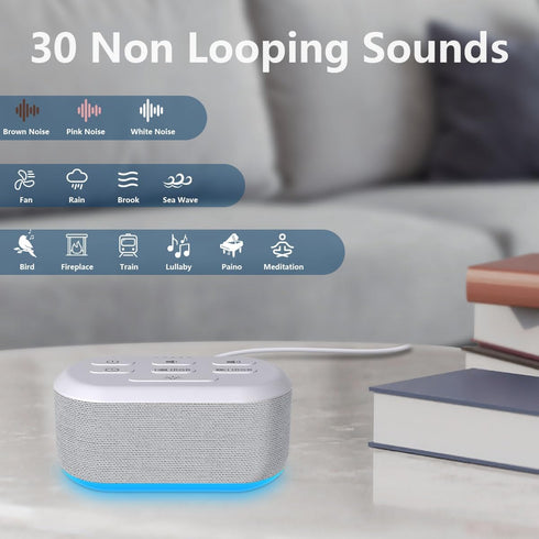 LazyNight 30 12 36 Brown Noise Sound Machine Soothing Sounds White Noise Machine with Night Light Colors Sleep Machine