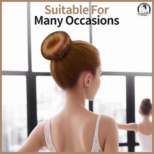 Teenitor Hair Bun Maker, Light Brown Hair Donuts for Kids Girls, Ballet Bun Maker, 4 Sizes