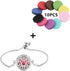 YWLI 10 Essential Oil Diffuser Bracelet Aromatherapy Locket Adjustable Stainless Steel Lotus Bracelet with Pcs Refill