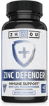 Zhou Nutrition Zinc Defender Capsules - Immune Support with Zinc Monomethionine, Gluten Free, 60 Capsules